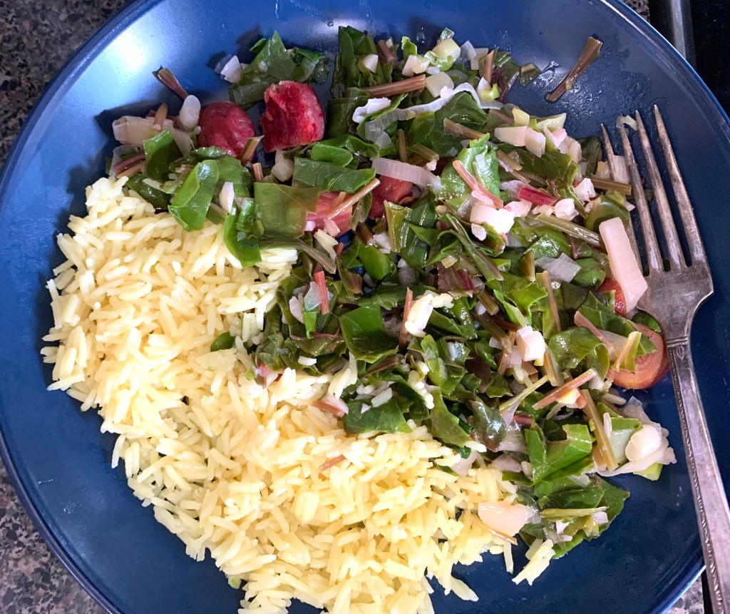 beets and greens with rice